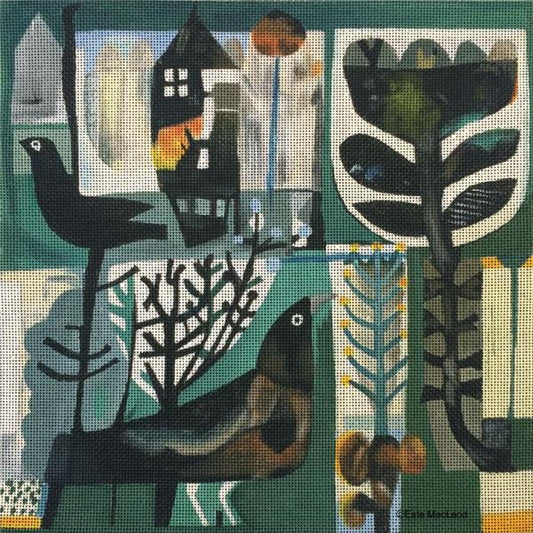 Melissa Shirley Designs Black Bird MS Needlepoint Canvas