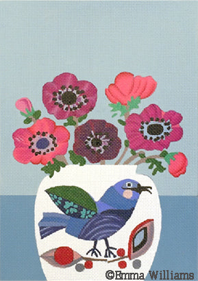 Melissa Shirley Designs Bird Vase MS Needlepoint Canvas