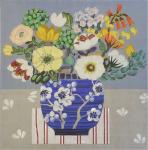 Melissa Shirley Designs Blue Vase Bouquet MS Needlepoint Canvas
