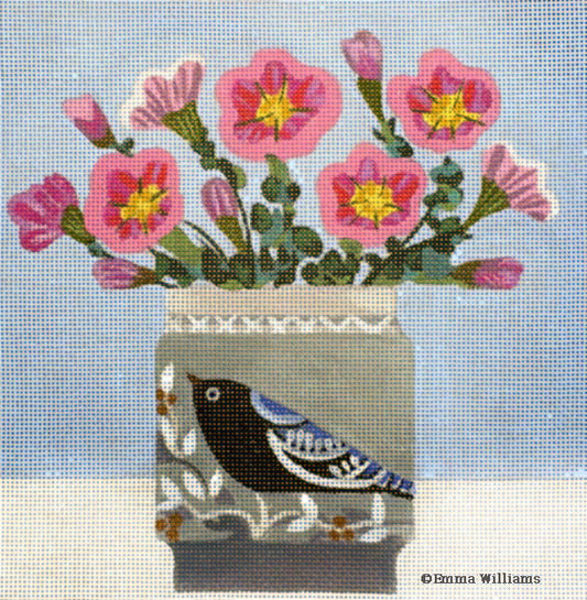 Melissa Shirley Designs Bird Vase MS Needlepoint Canvas