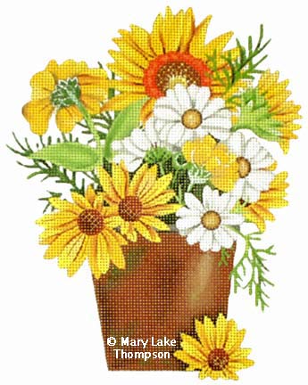 Melissa Shirley Designs Daisies MS Needlepoint Canvas