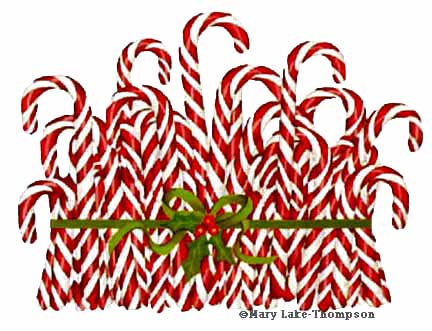 Melissa Shirley Designs Candy Canes MS Needlepoint Canvas