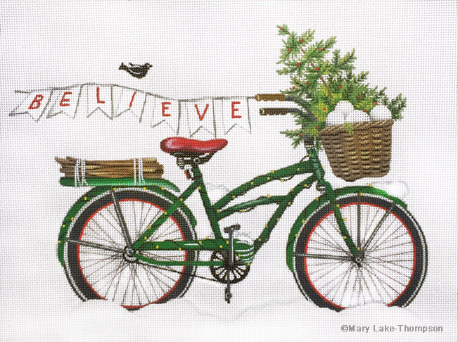 Melissa Shirley Designs Christmas Bike MS Needlepoint Canvas