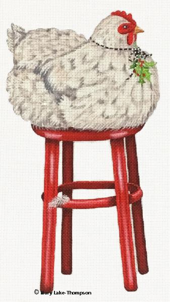 Melissa Shirley Designs Chicken On A Stool MS Needlepoint Canvas