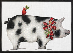 Melissa Shirley Designs Christmas Pig MS Needlepoint Canvas