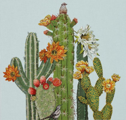 Melissa Shirley Designs Cactus & Bird MS Needlepoint Canvas