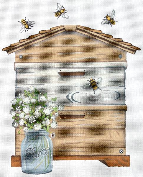 Melissa Shirley Designs Mary Lake-Thompson Bee Hive Needlepoint Canvas