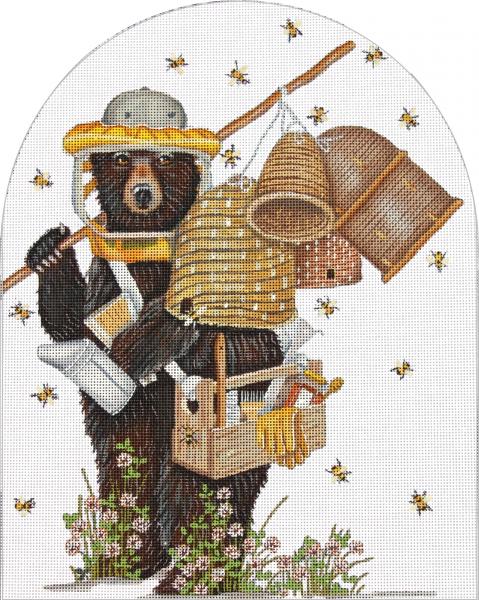 Melissa Shirley Designs Bee Keeper Bear MS Needlepoint Canvas