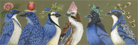 Melissa Shirley Designs Blue Jay & Cousins MS Needlepoint Canvas