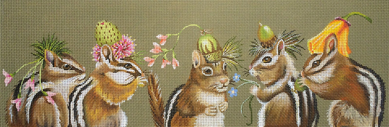 Melissa Shirley Designs Chipmunk & Party MS Needlepoint Canvas