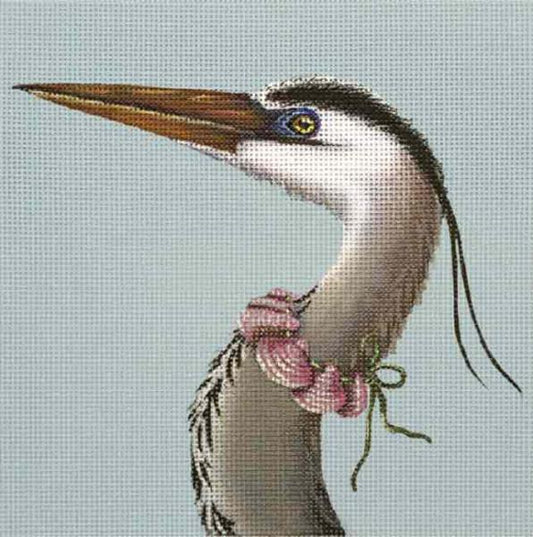 Melissa Shirley Designs Blue Heron & Shells MS Needlepoint Canvas