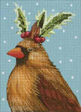 Melissa Shirley Designs Cardinal / Holly MS Needlepoint Canvas