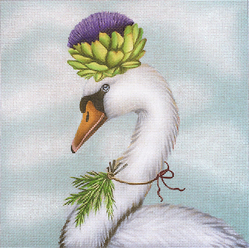 Melissa Shirley Designs Artichoke Swan MS Needlepoint Canvas