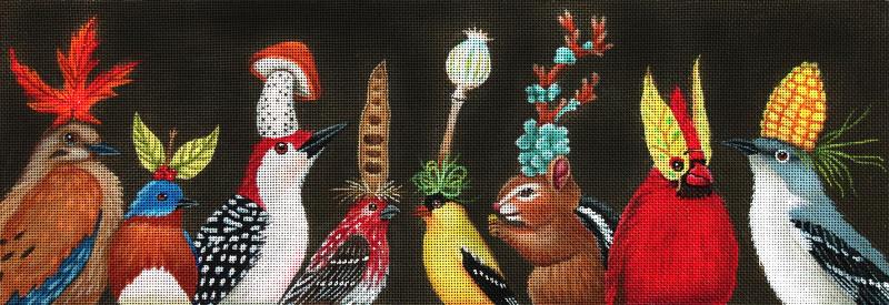 Melissa Shirley Designs Chipmonk & Bird Friends Needlepoint Canvas