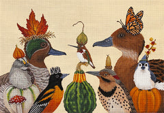 Melissa Shirley Designs Autumn Birds MS Needlepoint Canvas