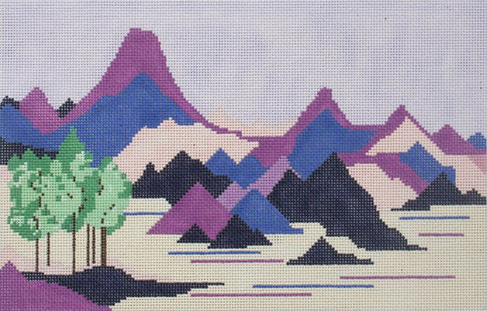 Changing Woman Designs Chinese Mountains Needlepoint Canvas