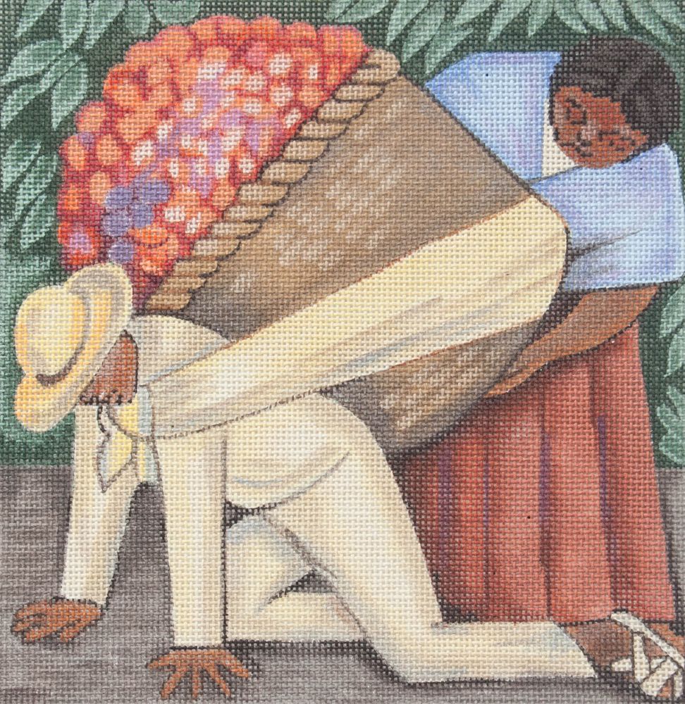 Changing Woman Designs Diego Rivera Flower Basket Man Needlepoint Canvas