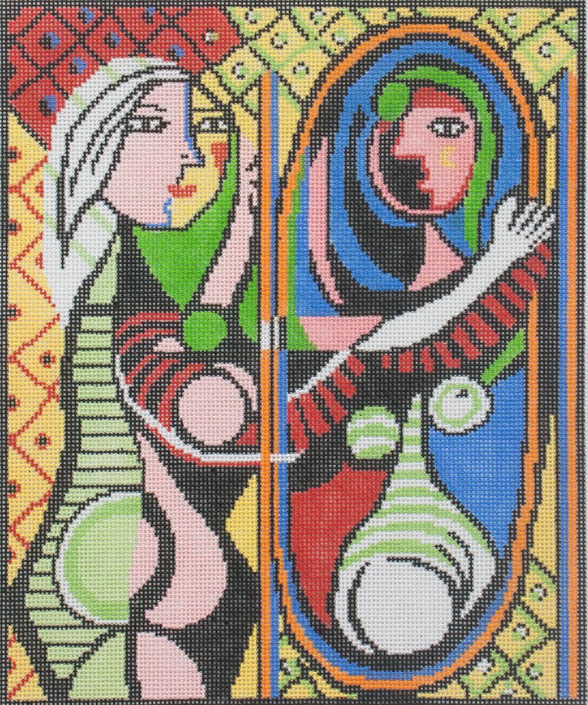 Changing Woman Designs Picasso Girl in Mirror Needlepoint Canvas