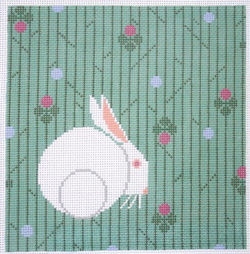 Charley Harper Bunny in the Clover Needlepoint Canvas