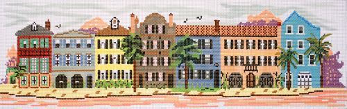 Silver Needle Rainbow Row Needlepoint Canvas