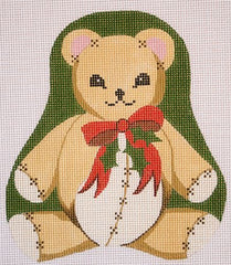 Silver Needle Christmas Teddy Ornament Needlepoint Canvas