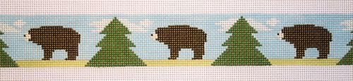 Silver Needle Bear Belt Needlepoint Canvas