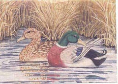 The Meredith Collection Treglown Designs Mallards In Reeds Needlepoint Canvas