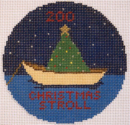 Silver Needle Christmas Stroll Ornament Needlepoint Canvas