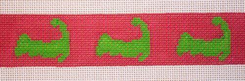 Silver Needle Cape Cod Log Belt Pink Needlepoint Canvas