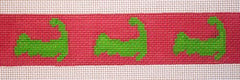 Silver Needle Cape Cod Log Belt Pink Needlepoint Canvas