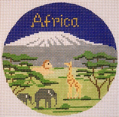 Silver Needle Travel Round Africa Ornament Needlepoint Canvas