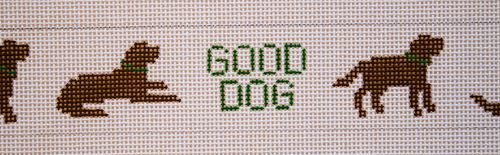 Silver Needle Chocolate Lab Belt Needlepoint Canvas