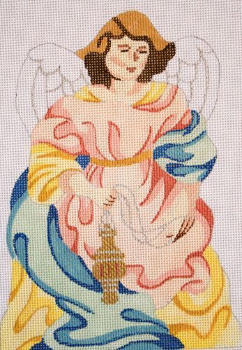 Silver Needle Blue Angel Needlepoint Canvas