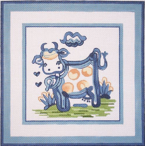 Silver Needle Cow Needlepoint Canvas