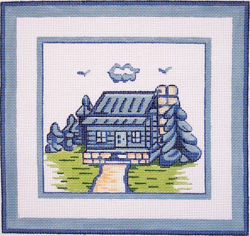 Silver Needle Cabin Needlepoint Canvas