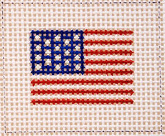 Silver Needle American Flag Mini Needlepoint Canvas