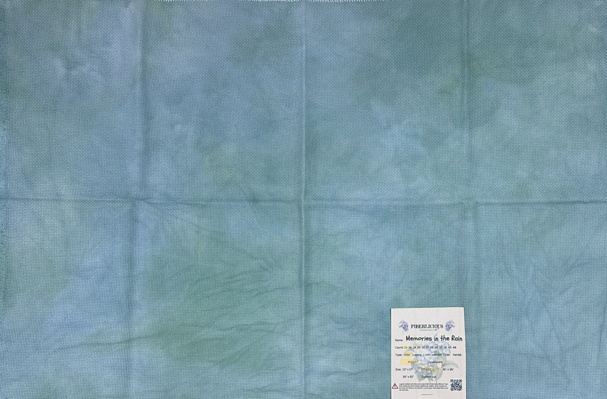 Finishing: 14 ct Aida Cross Stitch Fabric by Fiberlicious - Memories in the Rain