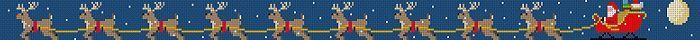 Susan Roberts Needlepoint Rudolph and Reindeer Sleigh belt Needlepoint Canvas