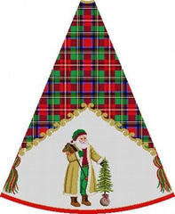 Susan Roberts Needlepoint Shearling Coat Santa Tartan Tree Skirt Needlepoint Canvas