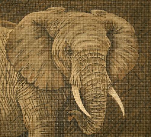Susan Roberts Needlepoint African Elephant Needlepoint Canvas