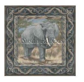 Liz Goodrick-Dillon African Elephant Pillow Needlepoint Canvas