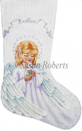 Liz Goodrick-Dillon Angel and Kitty Stocking Needlepoint Canvas