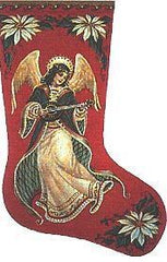 Liz Goodrick-Dillon Angel and Poinsettia Stocking Needlepoint Canvas