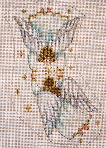 Liz Goodrick-Dillon Angels Holding Hands Mini Stocking Needlepoint Canvas