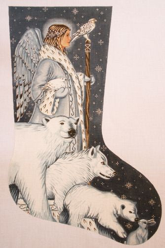 Liz Goodrick-Dillon Arctic Angel Stocking Needlepoint Canvas - 18M