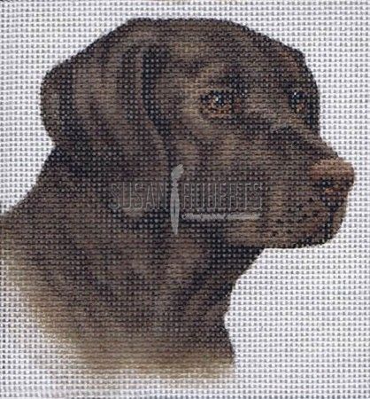 Liz Goodrick-Dillon Chocolate Lab Needlepoint Canvas