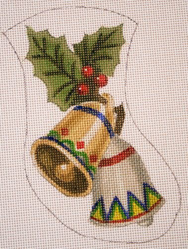 Liz Goodrick-Dillon Christmas Bells Mini Stocking Needlepoint Canvas