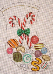 Liz Goodrick-Dillon Christmas Candy Mini Stocking Needlepoint Canvas