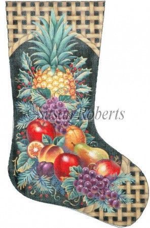 Liz Goodrick-Dillon Christmas Fruit Stocking Needlepoint Canvas