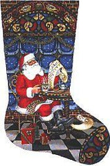 Liz Goodrick-Dillon Coffee Break Santa Stocking Needlepoint Canvas